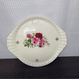 Vintage Floral Rose Motif Decorative Plate